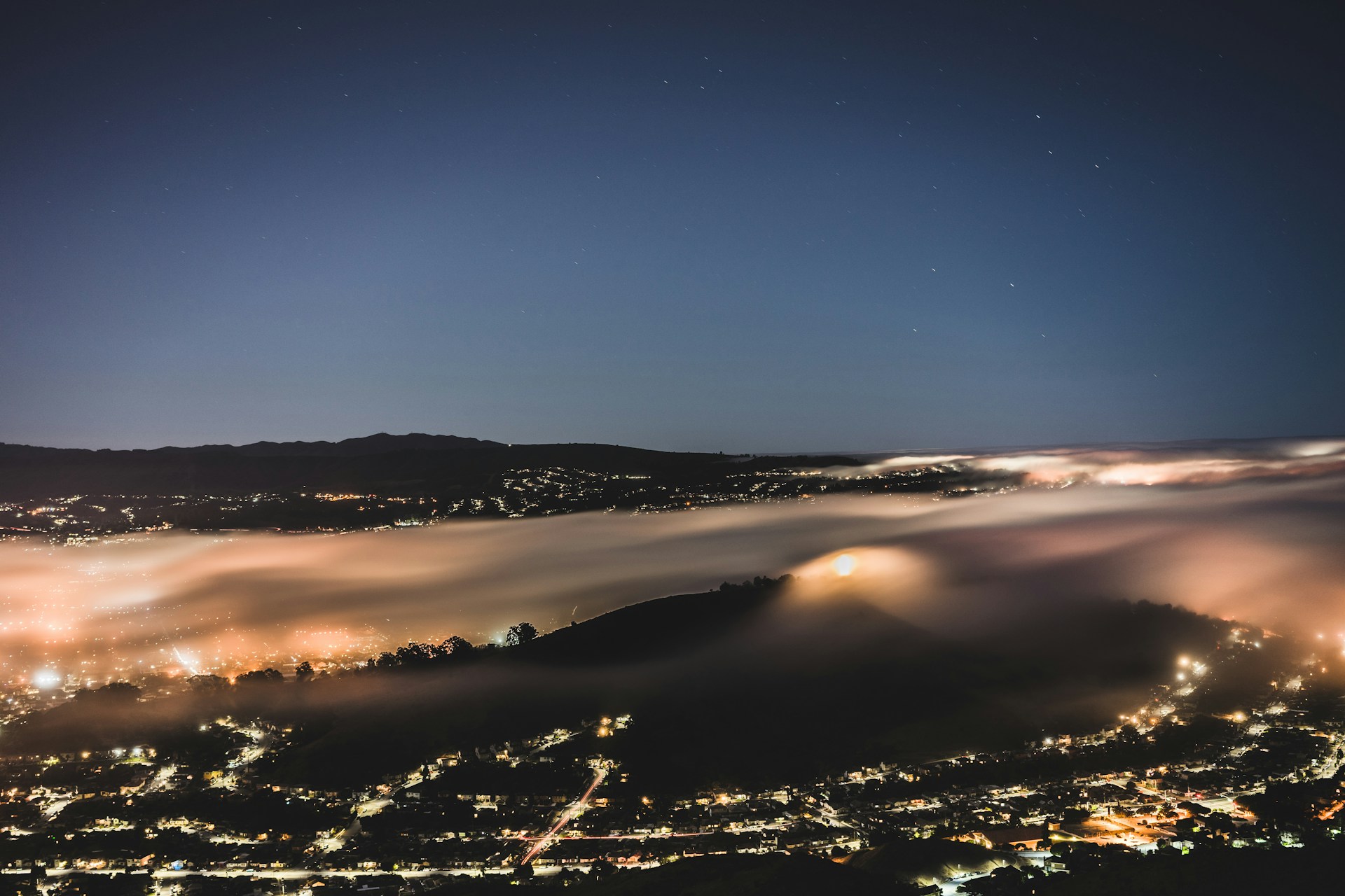 San Bruno Mountains at Night