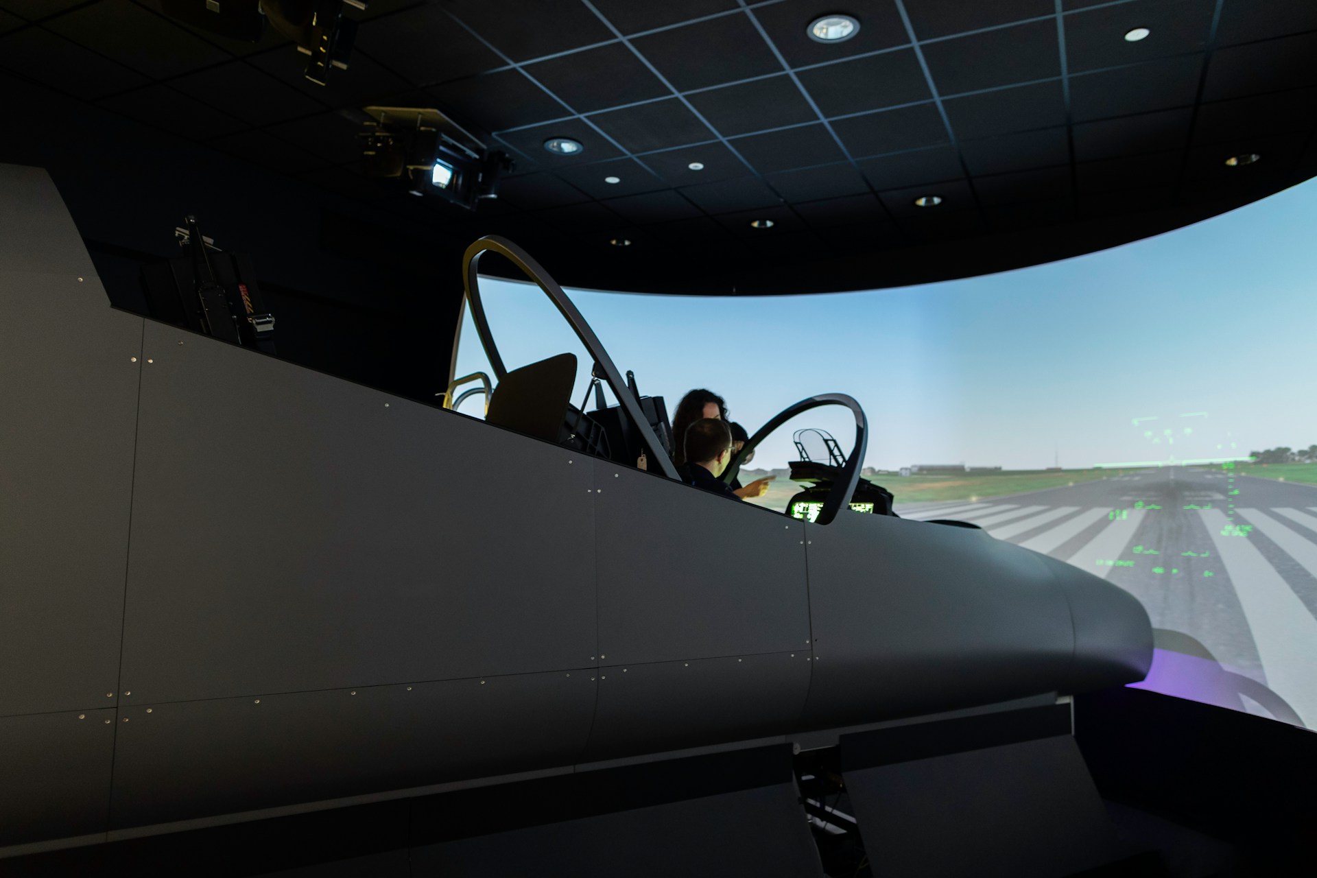 aerospace engineer conducts flight simulator
