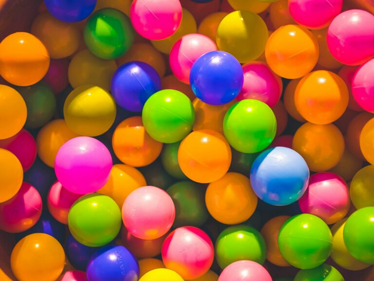 close up of colorful ball pit